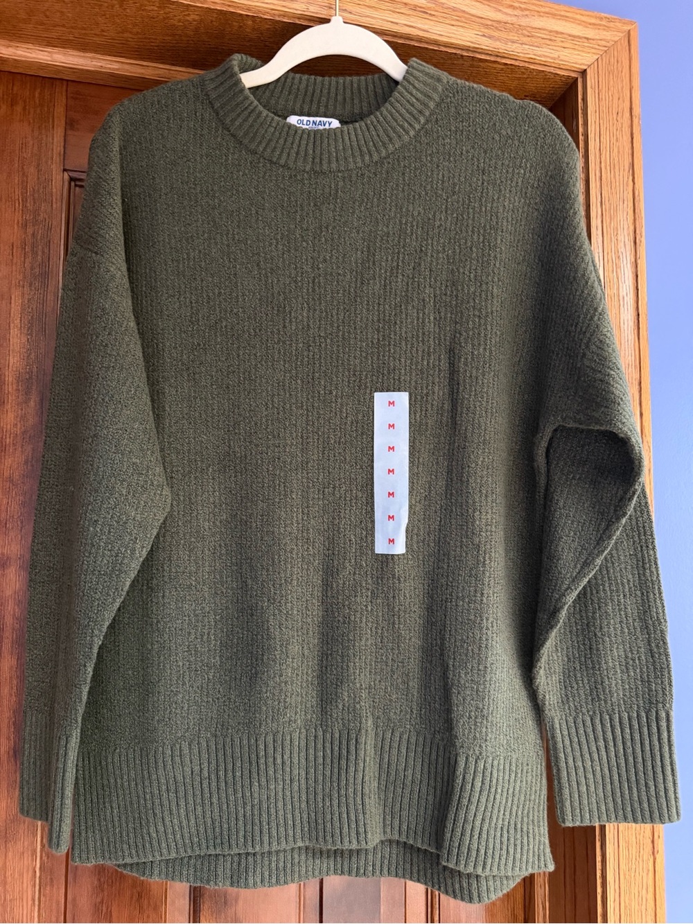Old Navy Women's Olive Crewneck Knit Sweater, Size Medium
